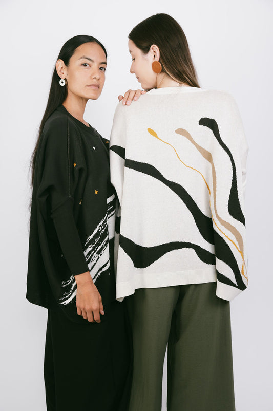 Poncho Ondas y Noche Estrellada